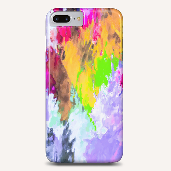 painting texture abstract background in purple yellow green pink Phone Case by Timmy333