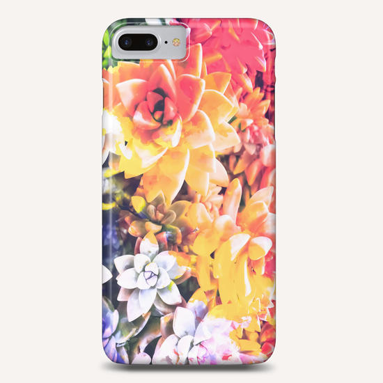 closeup of the succulents leaves texture with splash painting abstract Phone Case by Timmy333