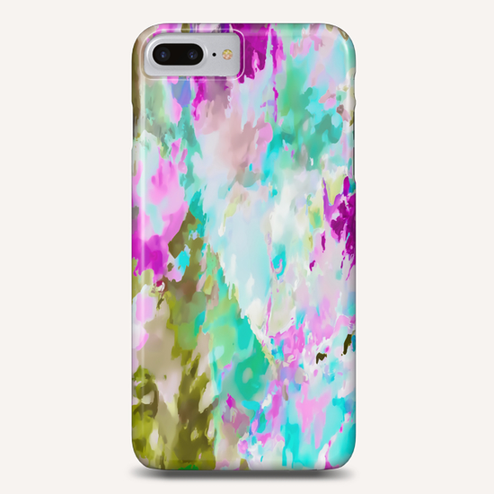 painting texture abstract background in blue pink green Phone Case by Timmy333