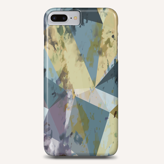 psychedelic geometric triangle polygon pattern abstract in blue yellow pink Phone Case by Timmy333