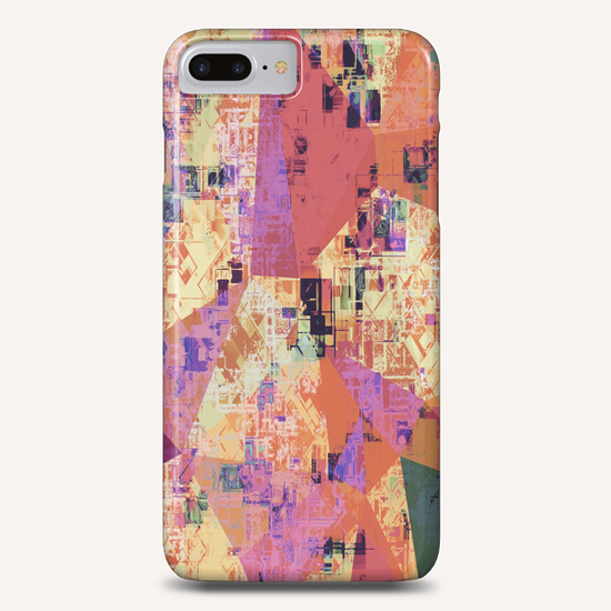 psychedelic geometric triangle polygon pattern abstract in pink orange purple brown Phone Case by Timmy333