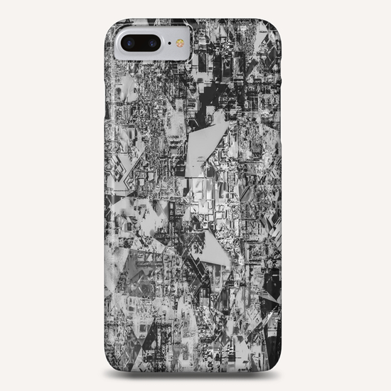 psychedelic geometric pattern abstract background in black and white Phone Case by Timmy333