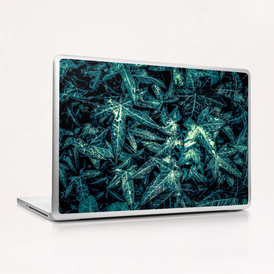 green leaves texture abstract background Laptop & iPad Skin by Timmy333