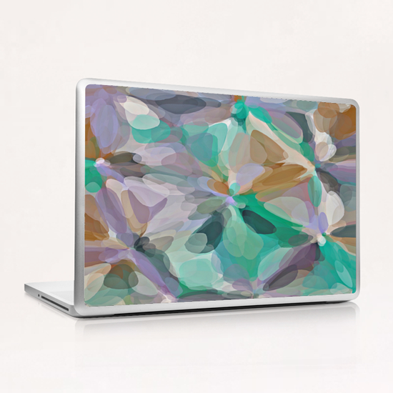 circle pattern abstract background in green brown purple Laptop & iPad Skin by Timmy333