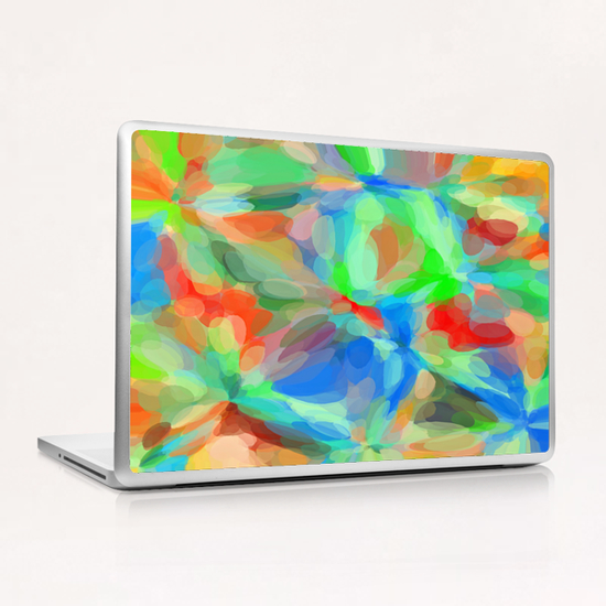 circle pattern abstract background in green blue orange yellow Laptop & iPad Skin by Timmy333