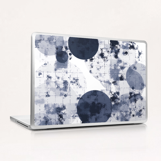 geometric circle pattern abstract background in black and white Laptop & iPad Skin by Timmy333