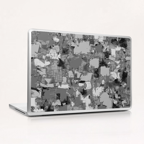 splash geometric abstract in black and white Laptop & iPad Skin by Timmy333