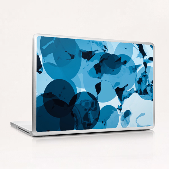 circle pattern abstract with blue splash painting background Laptop & iPad Skin by Timmy333