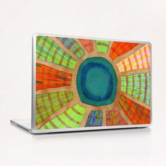 Blue radiating Sun Laptop & iPad Skin by Heidi Capitaine