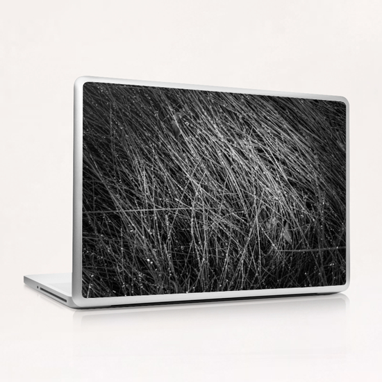 grass texture in black and white Laptop & iPad Skin by Timmy333