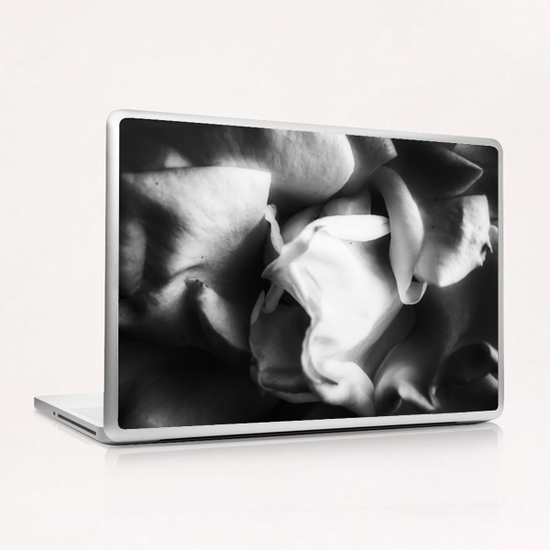 rose texture abstract background in black and white Laptop & iPad Skin by Timmy333