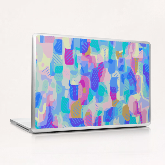 geometric abstract in blue and pink Laptop & iPad Skin by Timmy333