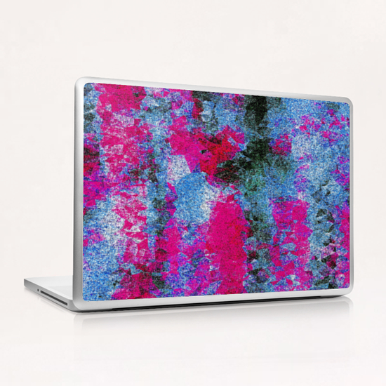 psychedelic painting texture abstract in pink and blue with noise and grain Laptop & iPad Skin by Timmy333