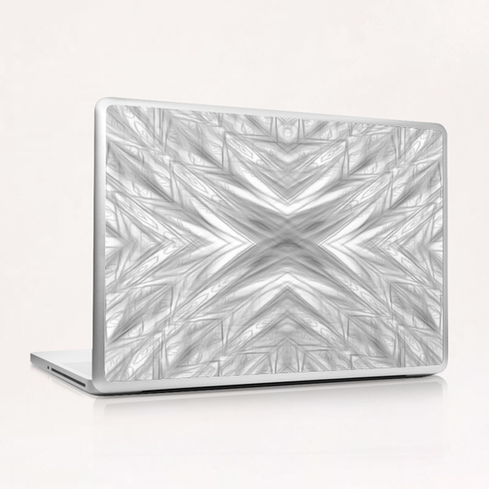 psychedelic drawing symmetry graffiti art abstract pattern in black and white Laptop & iPad Skin by Timmy333