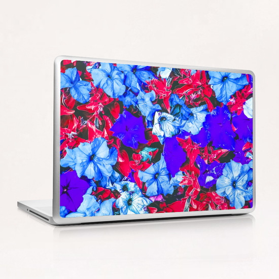 closeup flower texture abstract in blue purple red Laptop & iPad Skin by Timmy333