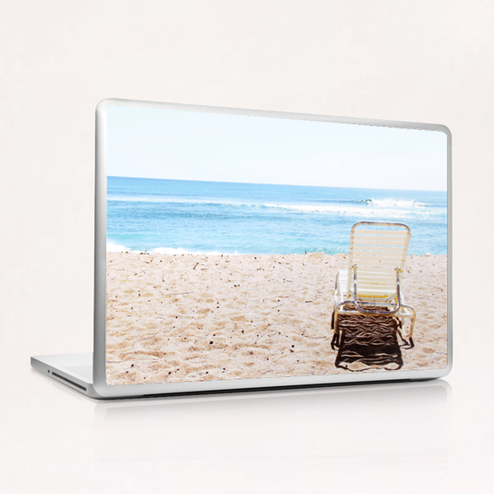 sandy beach with blue water in summer Laptop & iPad Skin by Timmy333