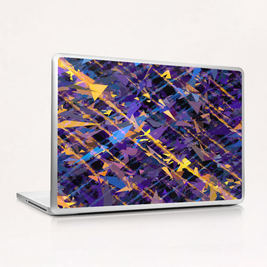 splash geometric triangle pattern abstract background in blue purple yellow Laptop & iPad Skin by Timmy333