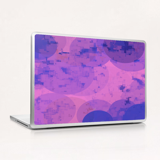 geometric circle and square pattern abstract in pink purple Laptop & iPad Skin by Timmy333