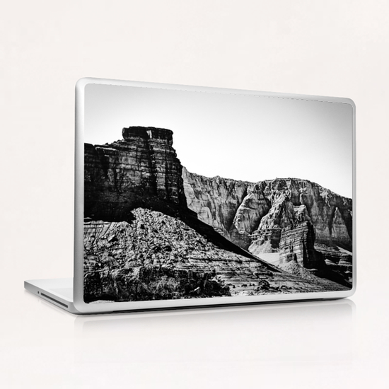 rocky mountain in Utah, USA in black and white Laptop & iPad Skin by Timmy333