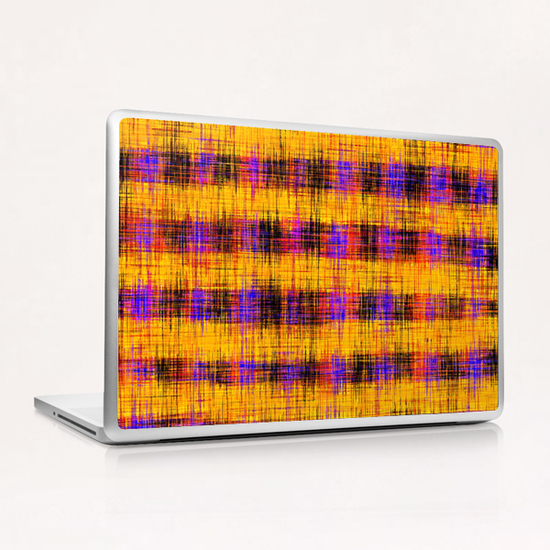 plaid pattern abstract texture in orange yellow pink purple Laptop & iPad Skin by Timmy333