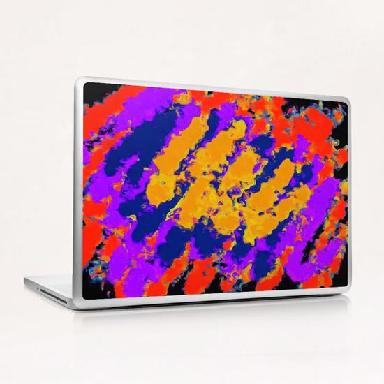 psychedelic splash painting abstract texture in red purple blue yellow Laptop & iPad Skin by Timmy333