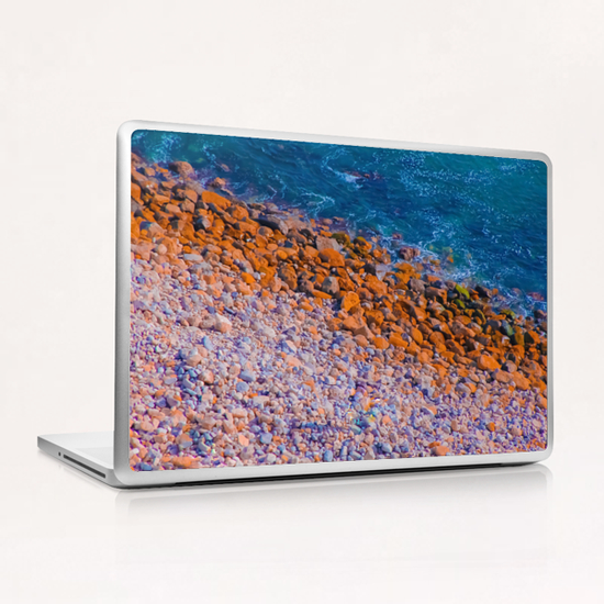 ocean with blue water and rock in summer Laptop & iPad Skin by Timmy333