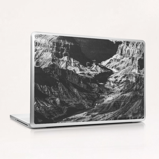 texture of the desert at Grand Canyon national park, USA in black and white Laptop & iPad Skin by Timmy333