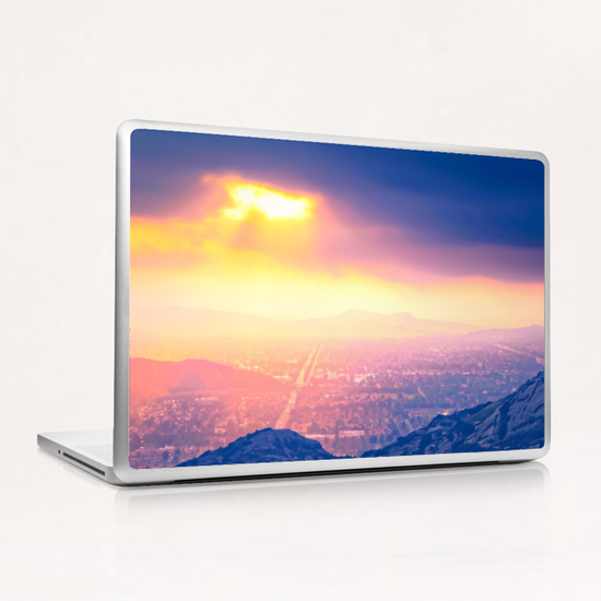 light of the sunset sky over the city in summer Laptop & iPad Skin by Timmy333