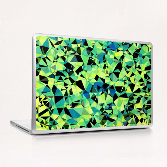 geometric triangle pattern abstract in green blue black Laptop & iPad Skin by Timmy333