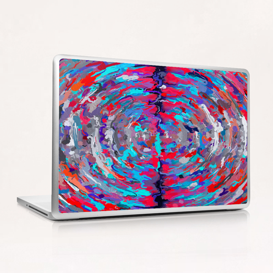 psychedelic circle pattern painting abstract background in blue red purple Laptop & iPad Skin by Timmy333