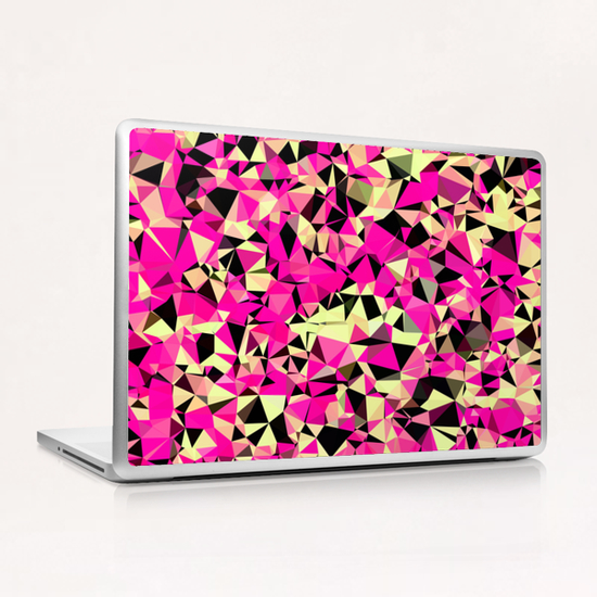 geometric triangle pattern abstract in pink and black Laptop & iPad Skin by Timmy333