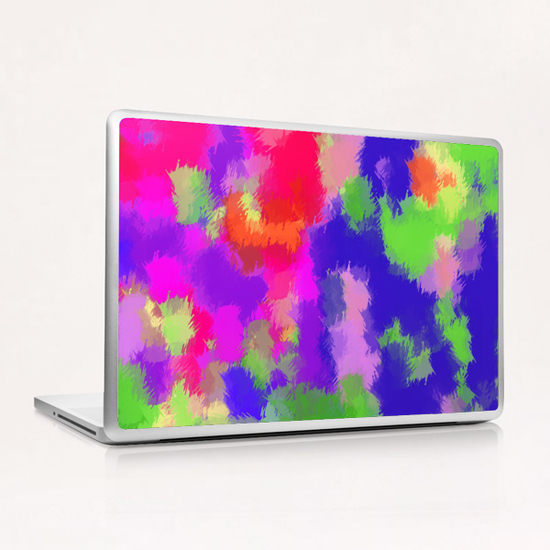 pink purple blue green and orange painting texture background Laptop & iPad Skin by Timmy333