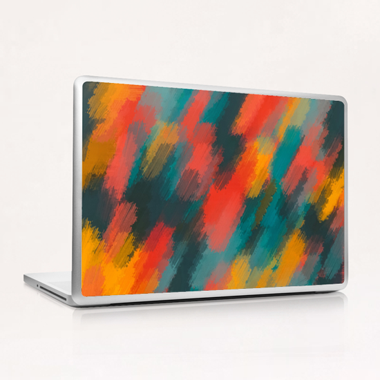 green orange and red painting texture abstract background Laptop & iPad Skin by Timmy333