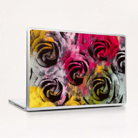 rose texture abstract  with red pink yellow painting abstract background Laptop & iPad Skin by Timmy333