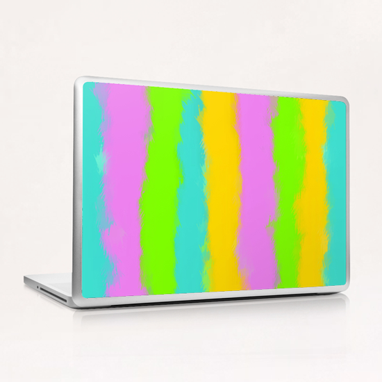 blue yellow pink and blue painting texture abstract background Laptop & iPad Skin by Timmy333