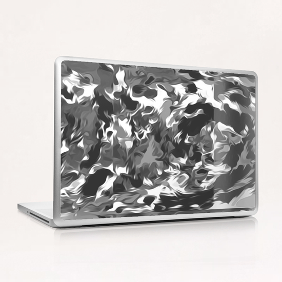 black and white spiral painting abstract background Laptop & iPad Skin by Timmy333