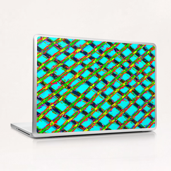 line pattern painting abstract background in blue green red yellow Laptop & iPad Skin by Timmy333