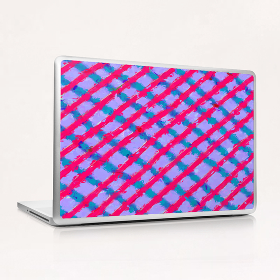 line pattern painting abstract background in red purple blue Laptop & iPad Skin by Timmy333