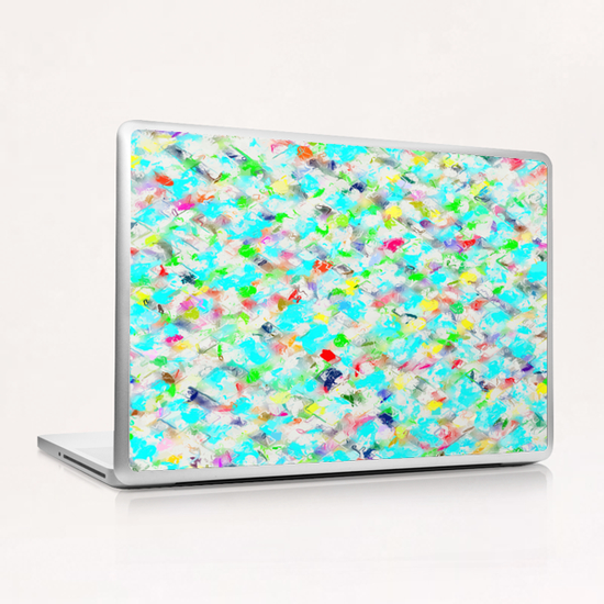 splash painting texture abstract background in blue yellow green red pink Laptop & iPad Skin by Timmy333