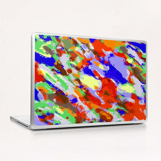 camouflage pattern painting abstract background in red blue green yellow brown purple Laptop & iPad Skin by Timmy333