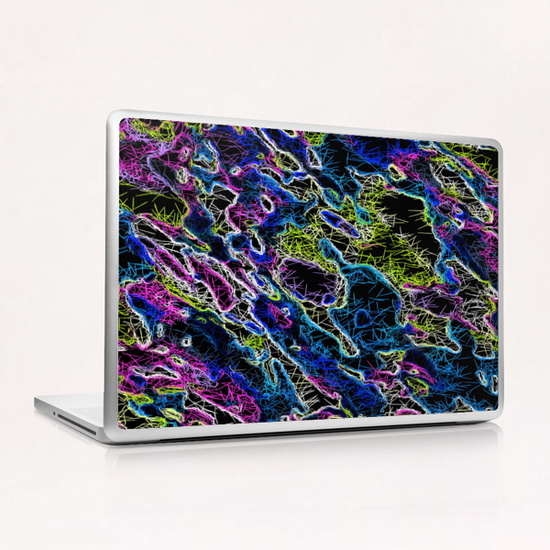 psychedelic rotten sketching texture abstract background in blue yellow pink Laptop & iPad Skin by Timmy333