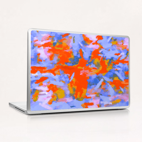 splash painting texture abstract background in red blue orange Laptop & iPad Skin by Timmy333