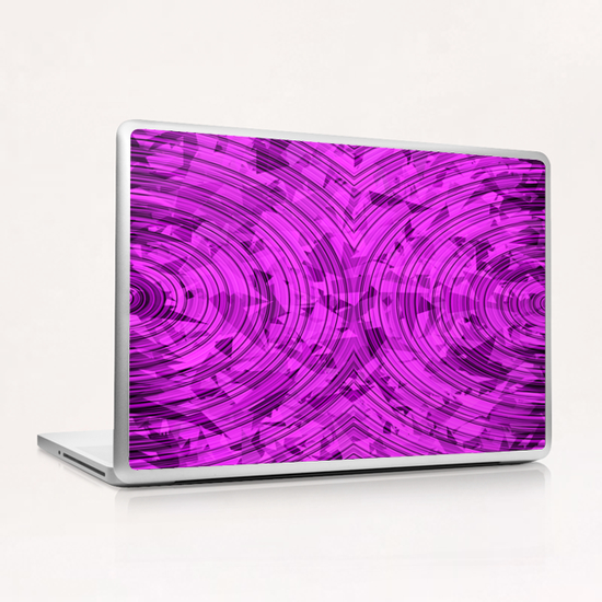 psychedelic geometric circle pattern abstract background in pink Laptop & iPad Skin by Timmy333