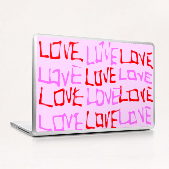 LOVE alphabet drawing in red and pink Laptop & iPad Skin by Timmy333