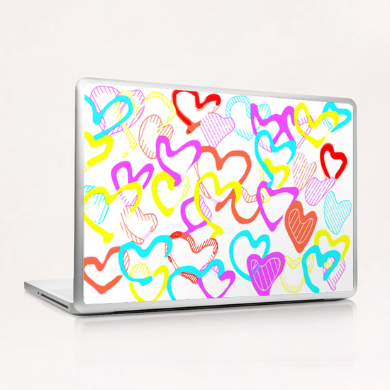 colorful heart shape pattern abstract Laptop & iPad Skin by Timmy333