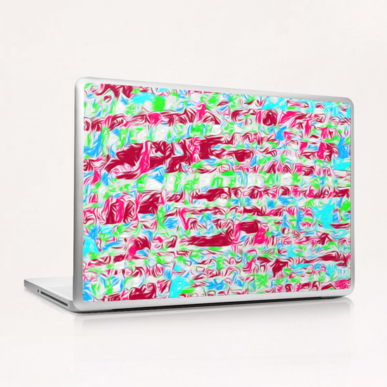 psychedelic painting texture abstract pattern background in pink blue green Laptop & iPad Skin by Timmy333