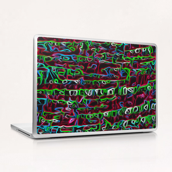 psychedelic painting texture abstract pattern background in red blue green black Laptop & iPad Skin by Timmy333