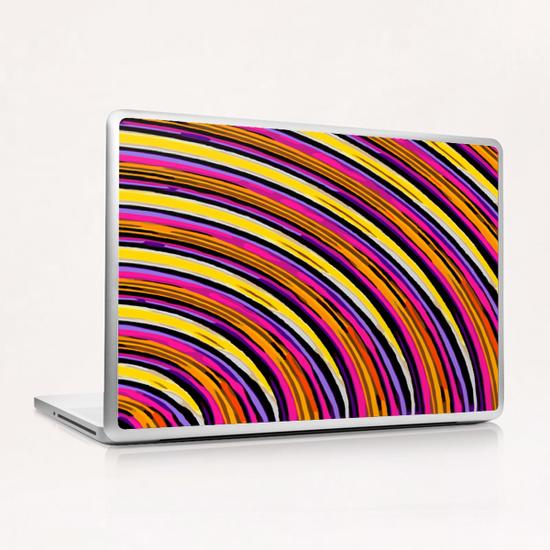 pink purple brown yellow orange circle line pattern  Laptop & iPad Skin by Timmy333