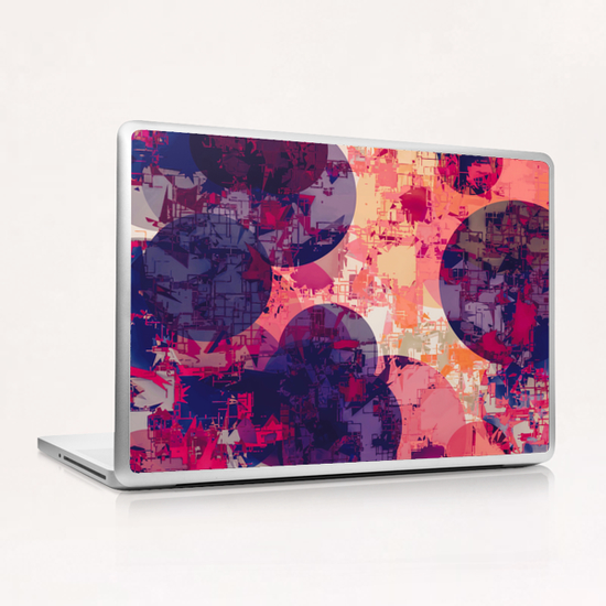 geometry circle pattern abstract in red and purple Laptop & iPad Skin by Timmy333