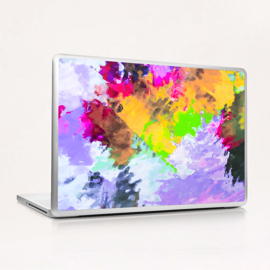 painting texture abstract background in purple yellow green pink Laptop & iPad Skin by Timmy333